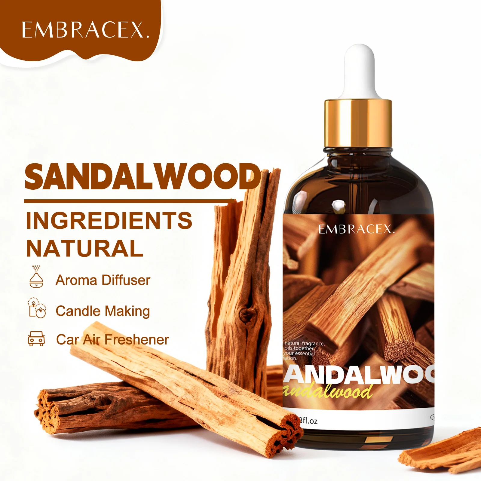 

100 мл эфирное масло сандалового дерева, массажное эфирное масло премиум-класса для ухода за волосами и кожей, чистое натуральное растительное масло, подарок для ароматерапии