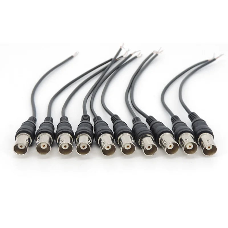 Lasvrije Bnc Mannelijke Vrouwelijke Connector Puur Koperen Jumper Q9 Hoofd Monitoring Coaxiale Signaal Videokabel Met Staartdraad 19Cm A7