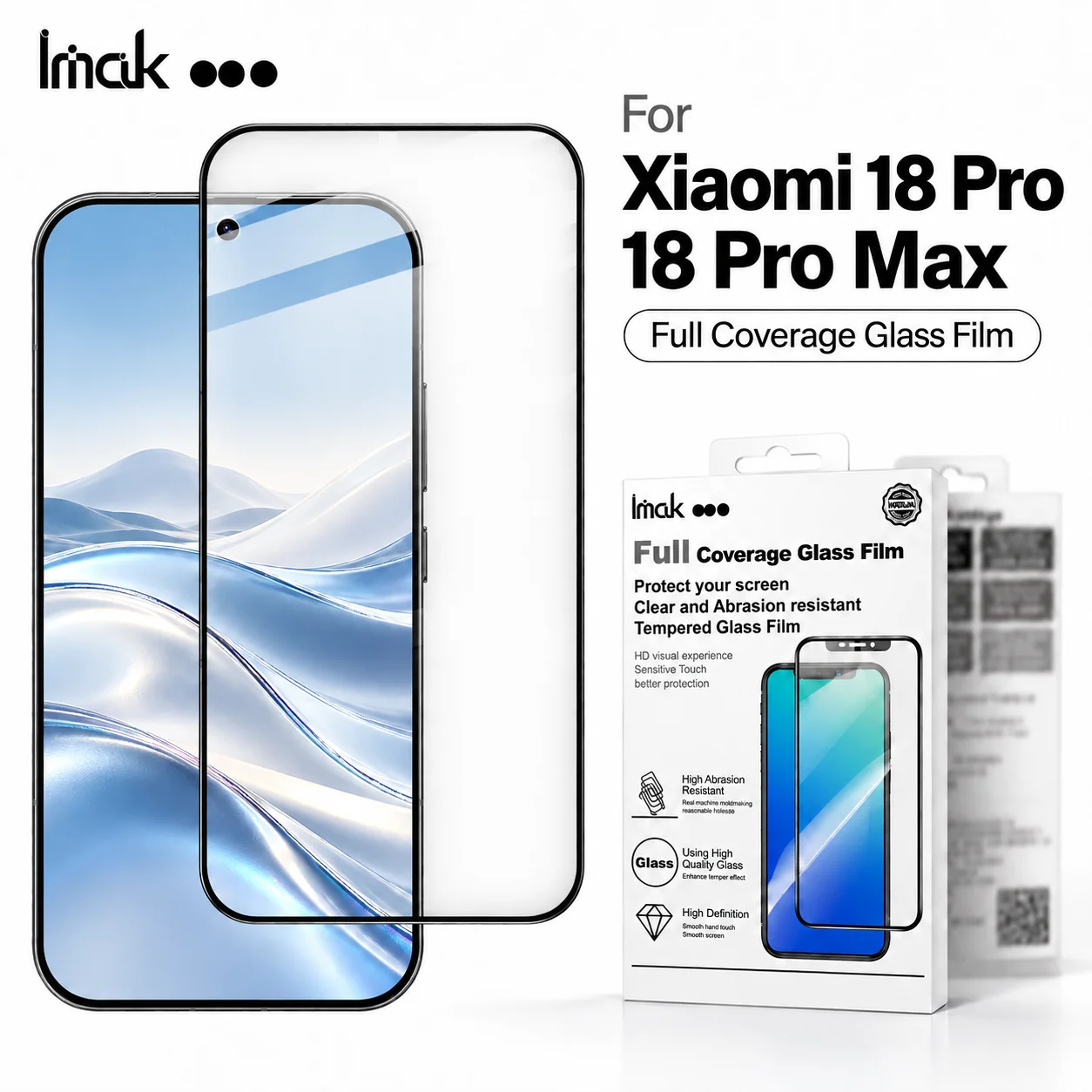 Tempered Glass For Xiaomi 18 Pro Max Support Fingerprint Protector Film 9H Hardness Anti Scratch Anti Oil FM0003
