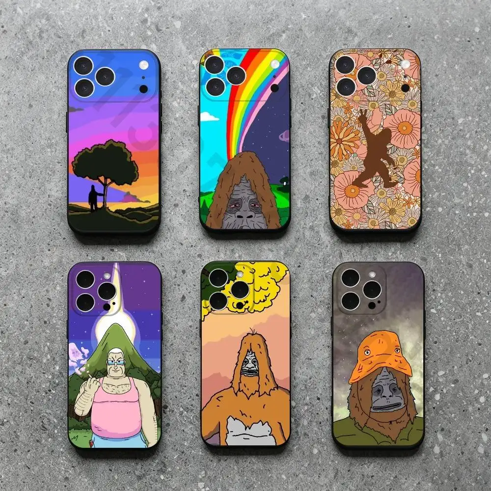 

S-Sassy The Sasquatch Phone Case For iPhone 17,16,15,14,13,12,11,Plus,Pro Max,XS,X,XR,SE,Mini,6,7,Soft Silicone Black Cover