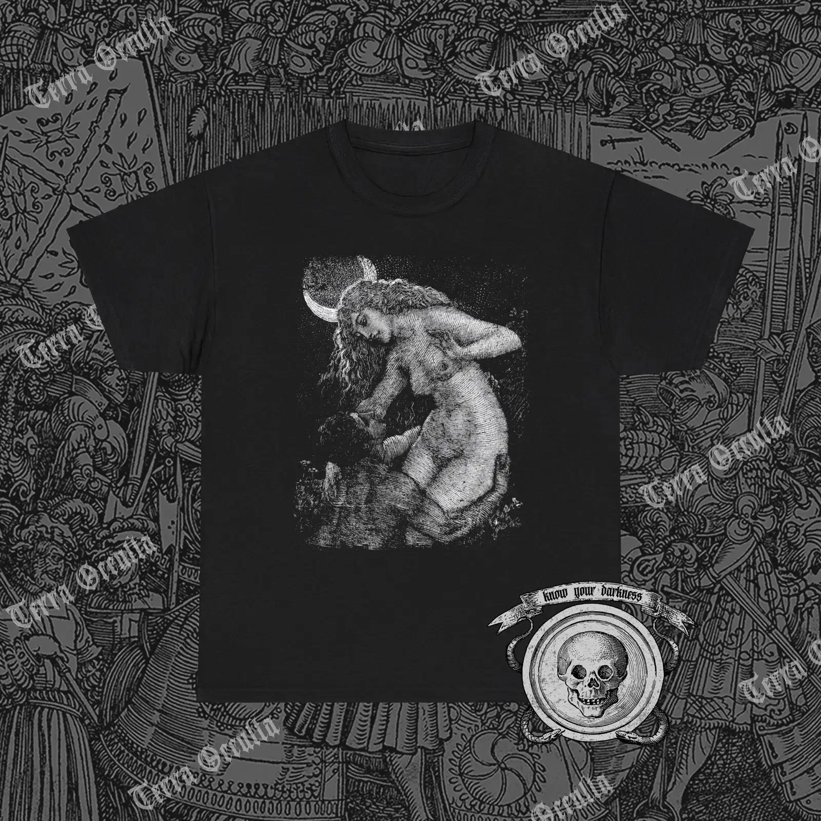 Thief of the Moon T Shirt Divine Feminine Dark Goddess vintage Washed graphic Unisex homme Versatile Slightly designer clothes