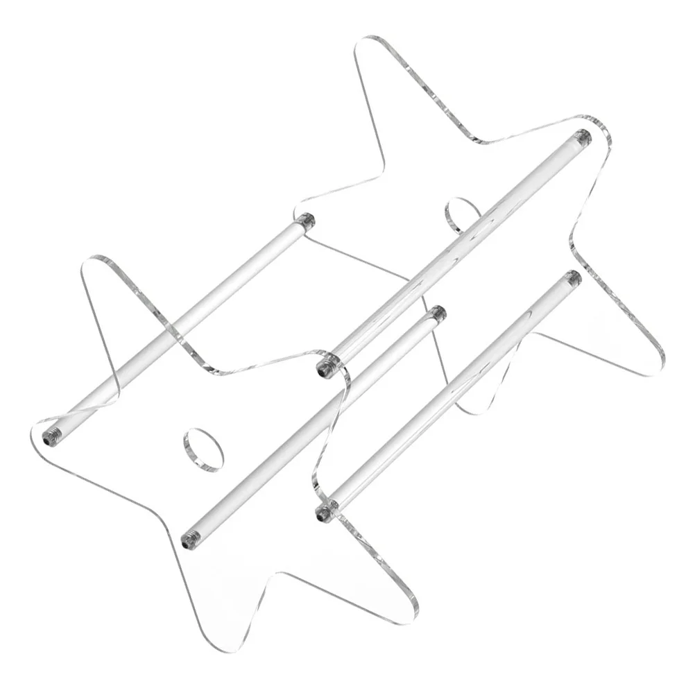 1Pcs Transparent Acrylic Desktop Storage Box Star Shaped Organizer Book Container Cd Holder for Office Bedroom Living Room