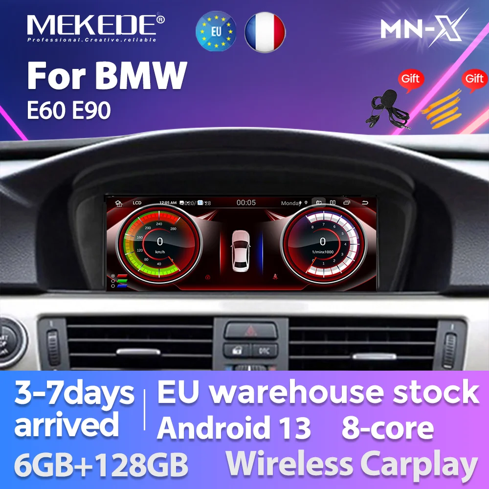 Lecteur de limitation de navigation d'autoradio, Android Carplay Auto BT, BMW Série 5, E60, E61, E63, E64, E90, E91, E92, E93, CCC, EU Warehouse poste radio voiture bluetooth autoradio android GPS WIFI