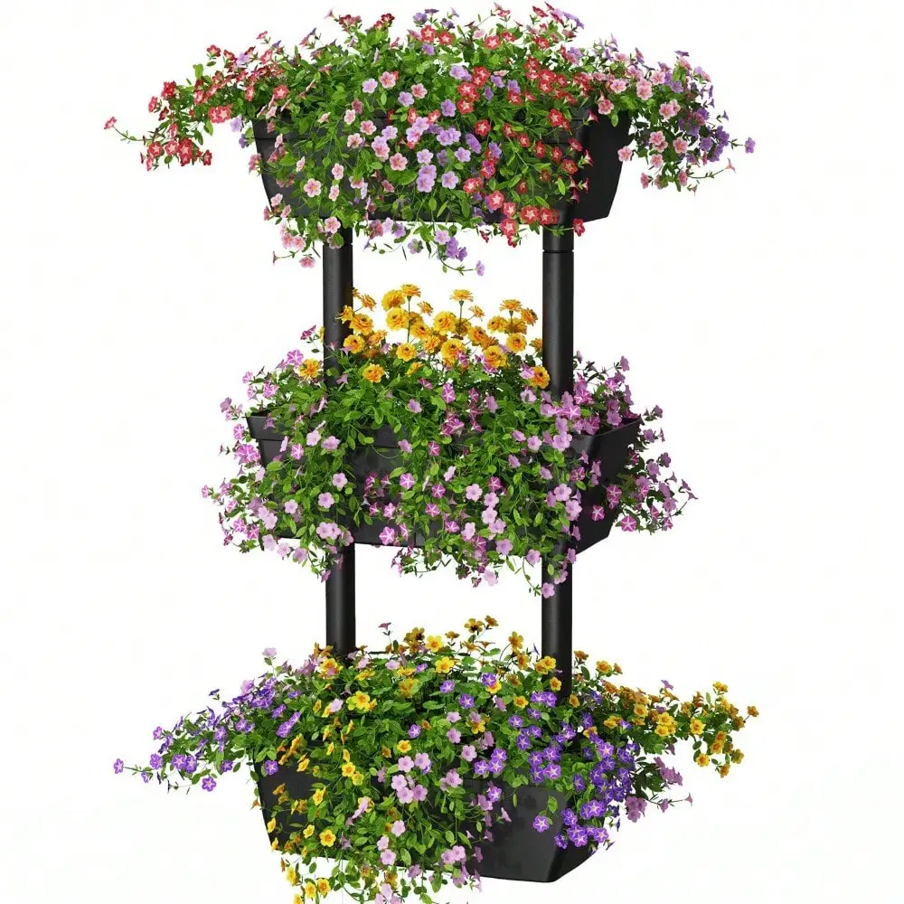 Freestanding 3-Tier Raised Garden Bed Vertical Flower Pot Stand Planter Boxes