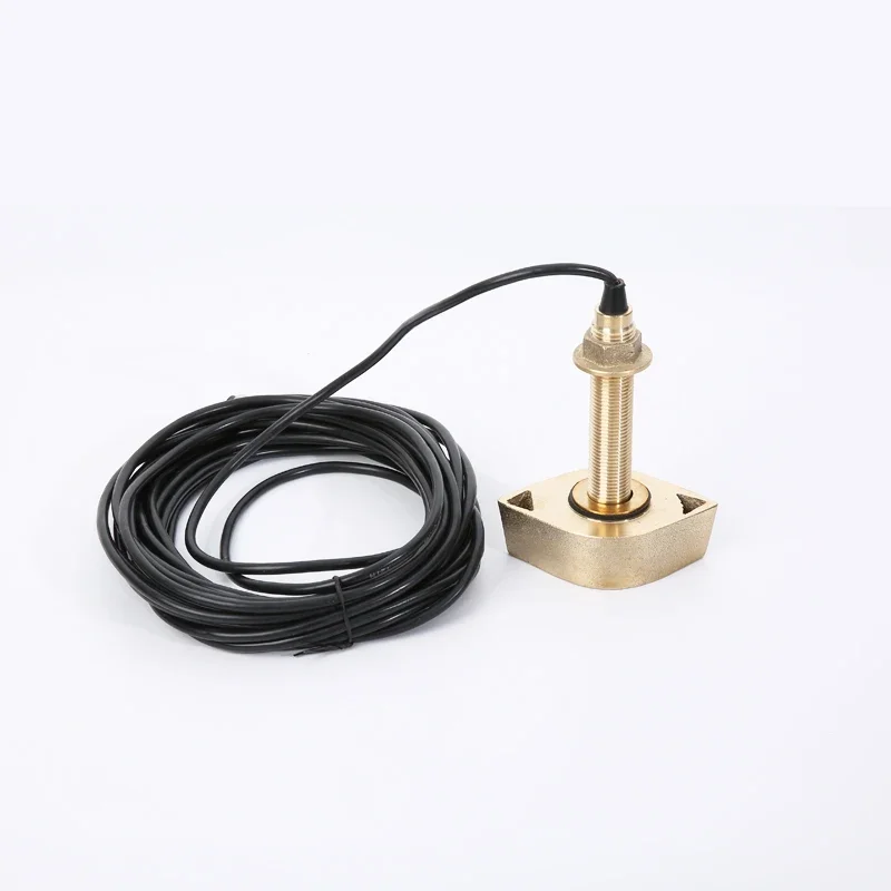 Marine three in one fish detector special copper probe three hole color probe transducer round point 300W