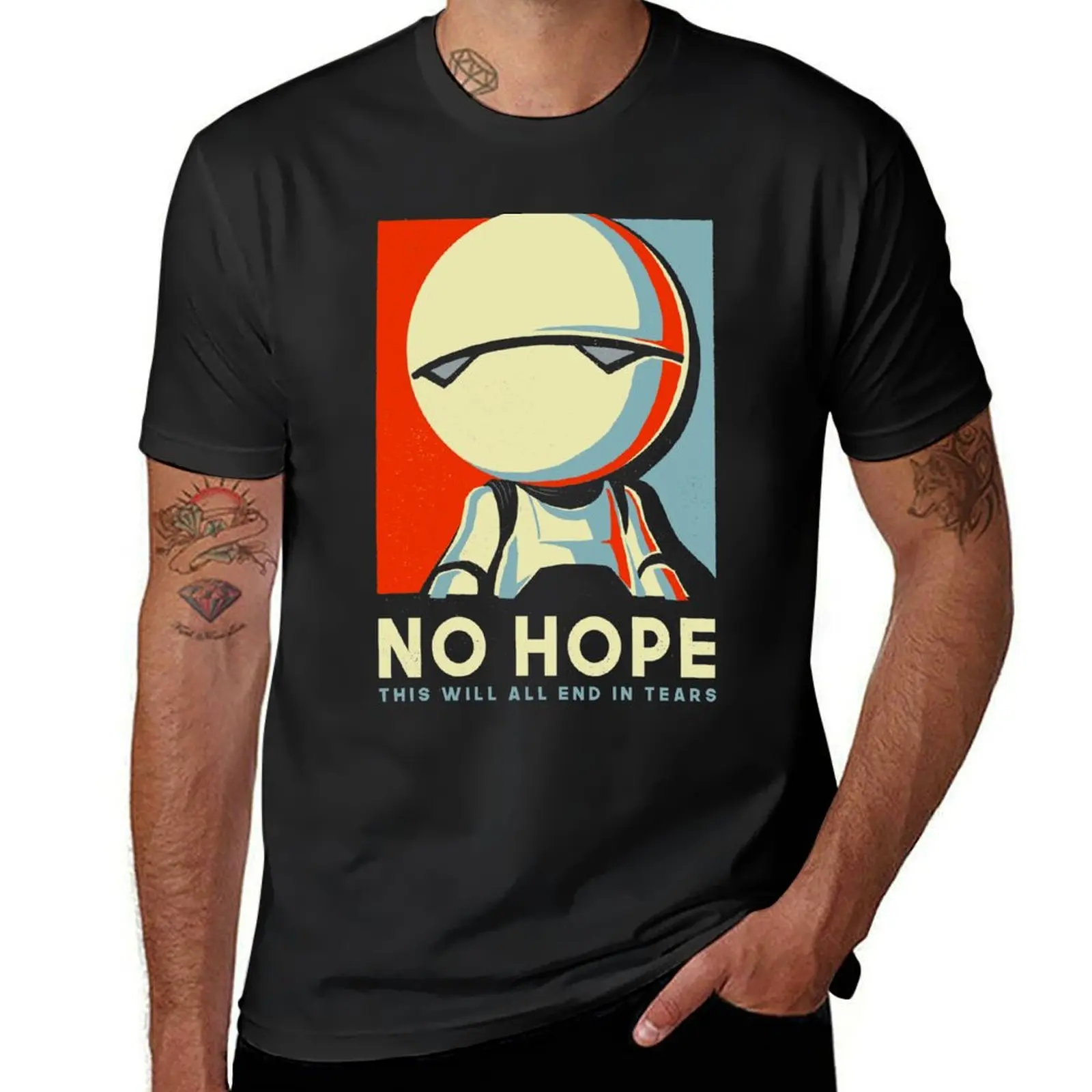 No hope Marvin - Funny Voting Sign Parody - Hitchhiker's Guide to the Galaxy T-Shirt plus size tops boys whites mens clothes