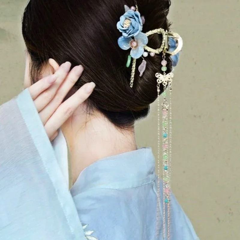 

Antique Style Headwear Classical Orchid Cheongsam Ancient Costume Tassel Hairpin Hanfu Headpiece Ladies Elegant Sexy Headwears