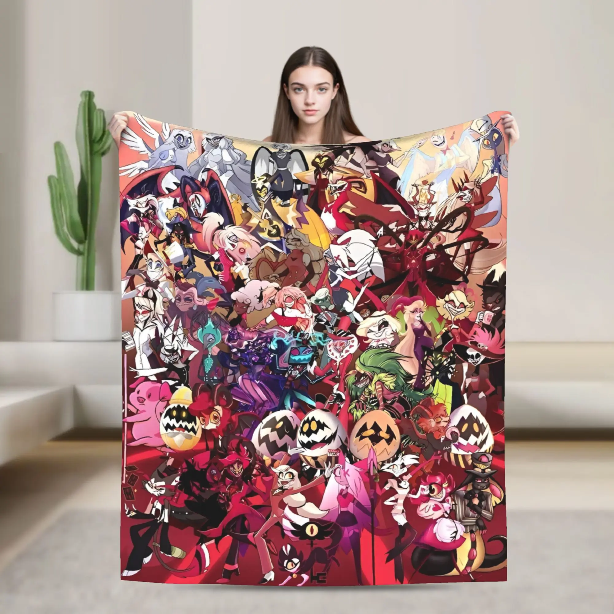 Hazbins Hotels Anime Blankets Quality Soft Warm  Bedding Throws Winter Decorative Living Room Print Bedspread