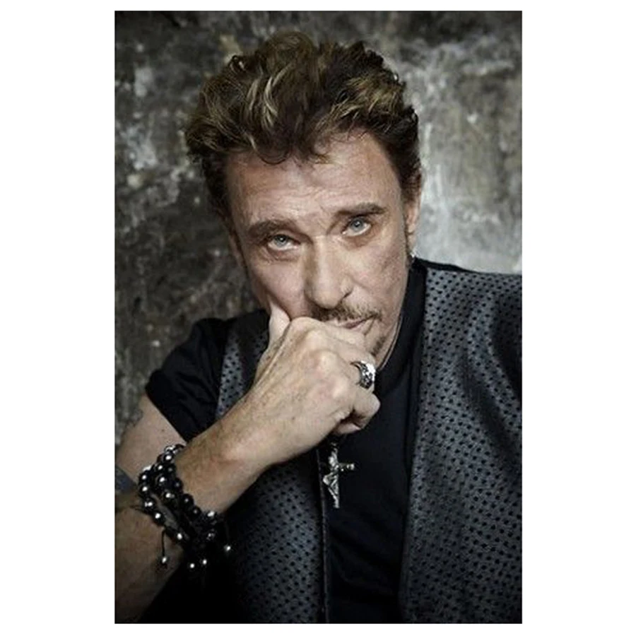 Trapano quadrato/rotondo pieno diamante pittura ricamo Johnny Hallyday cantante strass mosaico punto croce Decor regalo WG3394