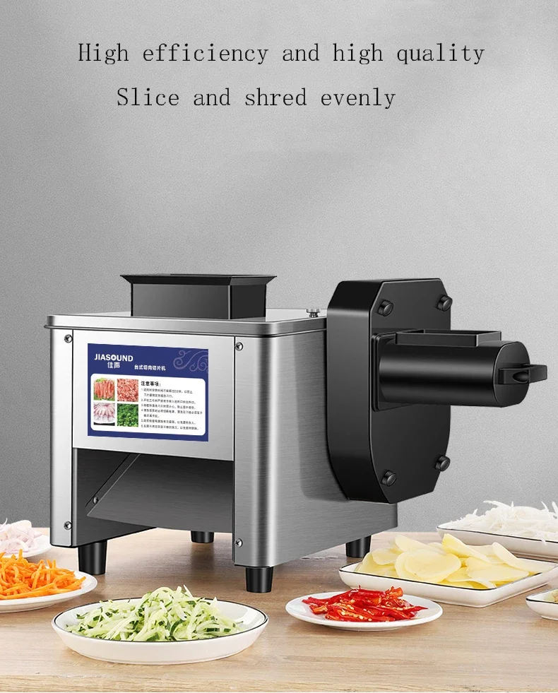 Electric Meat Slicer Machine Automatic Commercial Home Meat Grinder Fish Cutter Onion Vegetable Cutter Fillet Shredded Slicer