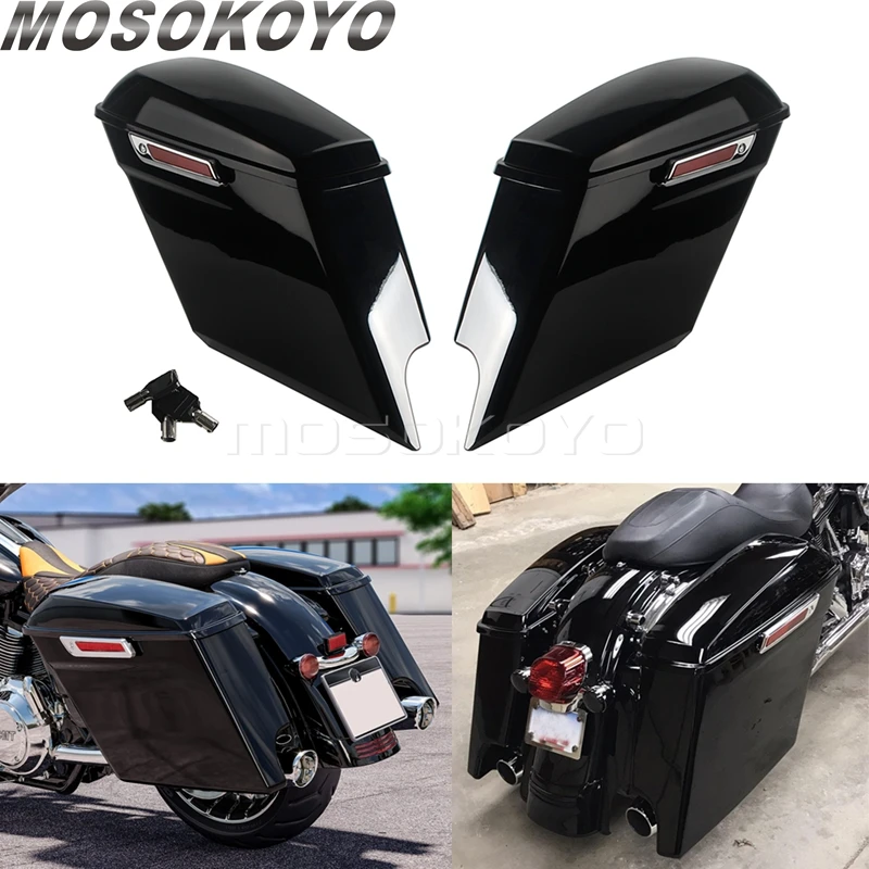 For Harley Touring Street Electra Glide Ultra Limited Road King 2014-24 Motorcycle Saddle Bags Side Boxs Luggage Tank Hard Case