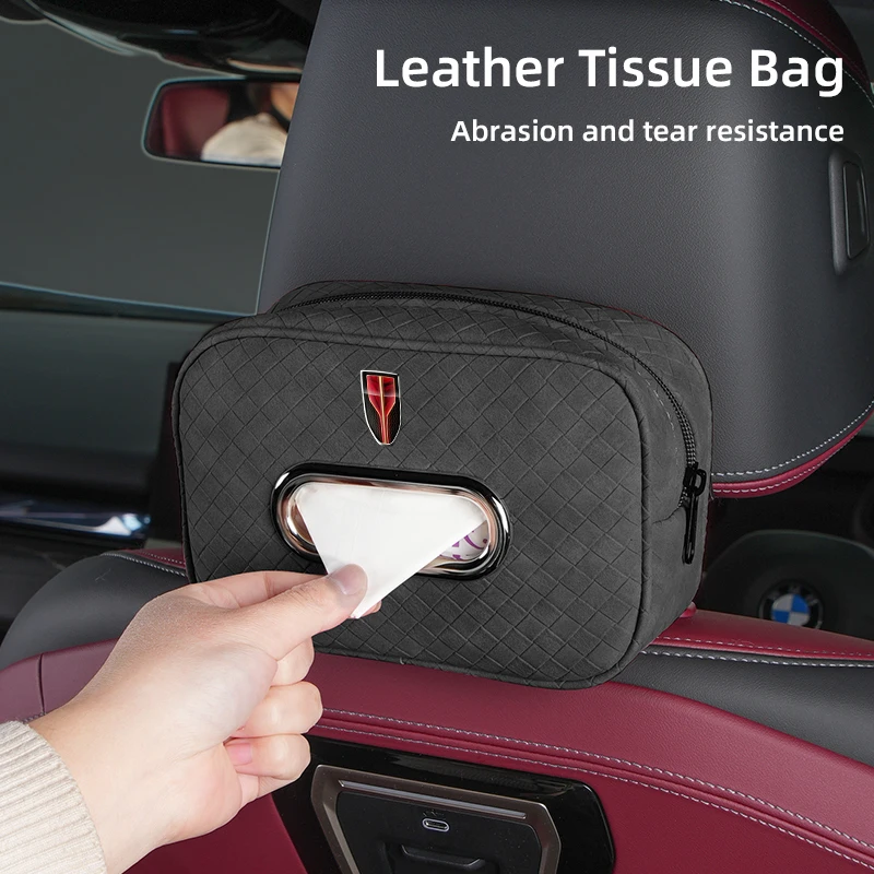 

Car Logo Seatback Tissue Organiser Bag Lattice Napkin Storage Bag For Hongqi H5 H6 H7 H9 E-QM5 HS3 HS5 HS6 HS7 E-HS3 E-HS9 LS5