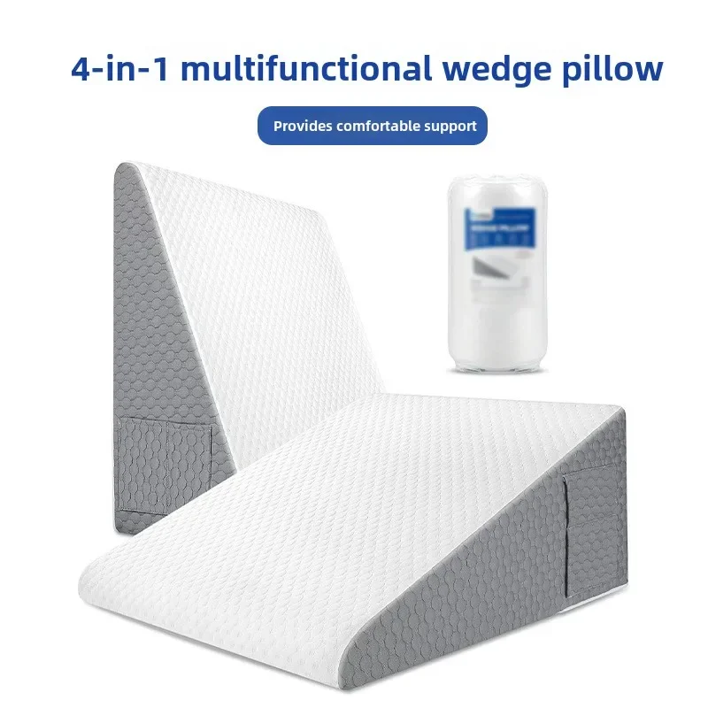 1pcs Dormitory Office Triangle Elevated Pillow Acid Reflux Sleep Wedge Pillow Air Layer Memory Foam After Surgery