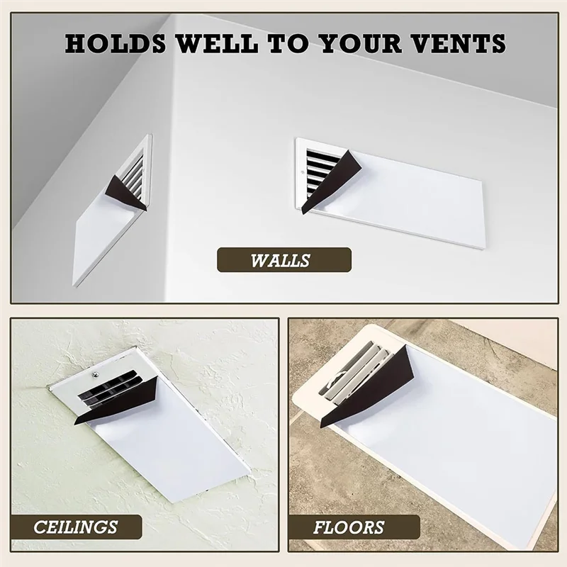A08I 5 قطع من أغطية فتحات التهوية المغناطيسية، 5.5 × 12 بوصة للأرضية أو الجدار أو فتحات السقف وسجلات الهواء، لـ RV، HVAC المنزلي وفتحات التيار المتردد