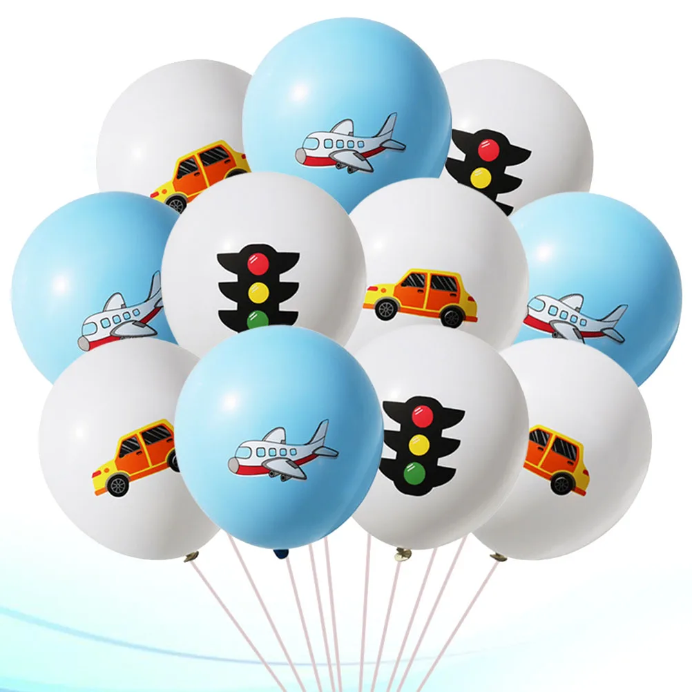 

30Pcs Bright Colorful Car Air Balloon Decoration for Kids Birthday Party Latex Printed Balloon Supplies