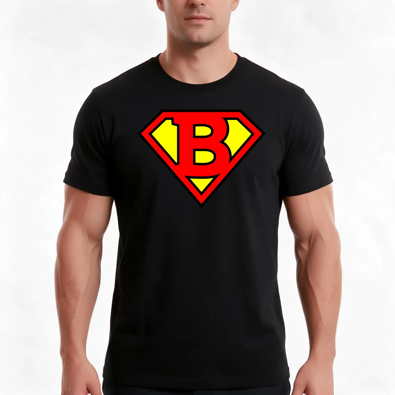 Letter B | Super Letter Vol.1 T-Shirt Summer Casual Cotton Tee Oversized Streetwear Tops Vintage Graphic Print 100% Cotton