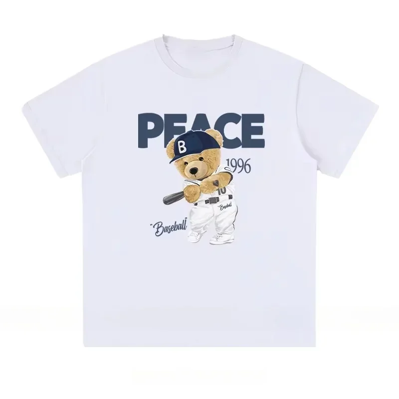 

25 Summer New Luxury Brand T-shirt A High-quality Cotton T-shirt with A Bear Print for Both Men and Women To Wear in The Street