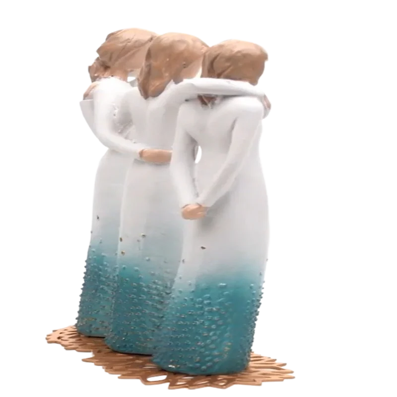 Best Friends Sisters Sculpted Hand-Painted Figure resin craft ornaments carved figures family table top home gifts Christmas