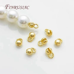 Conector de cadena de bolas con forma de concha de almeja, suministros de fabricación de joyas, engarce de extremo chapado en oro de 18K, 10/20 piezas