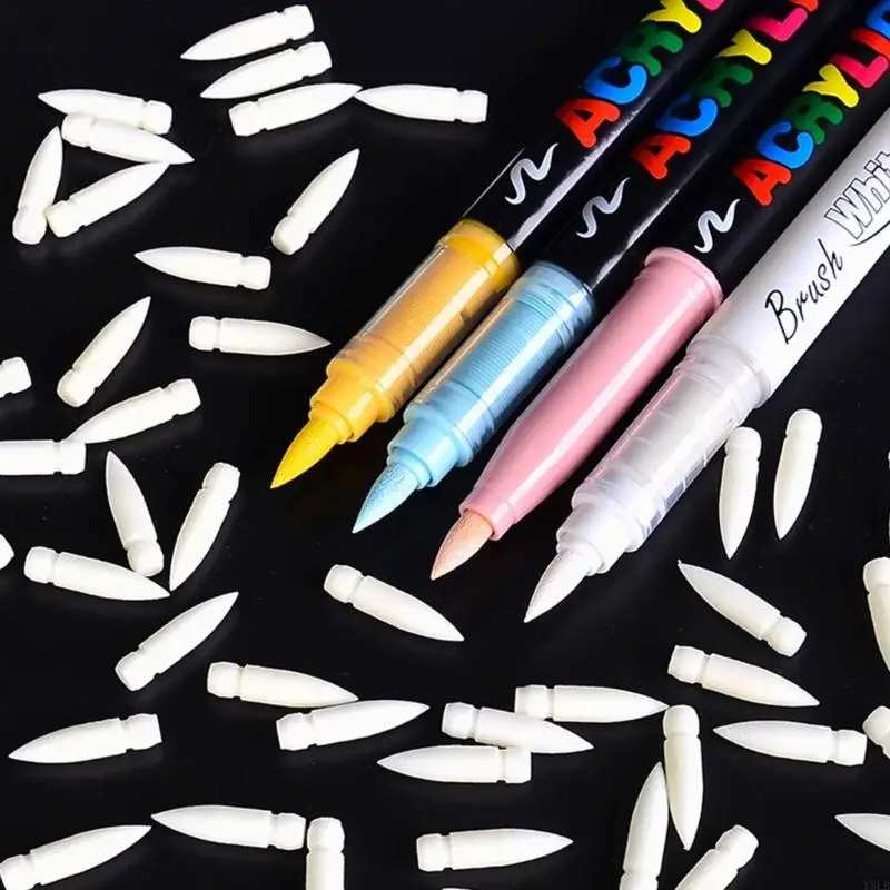 Y5LB Soft Nylon Borsten Pinselspitze 1mm-5mm Linie weit für flüssigen Acrylmarker Stift