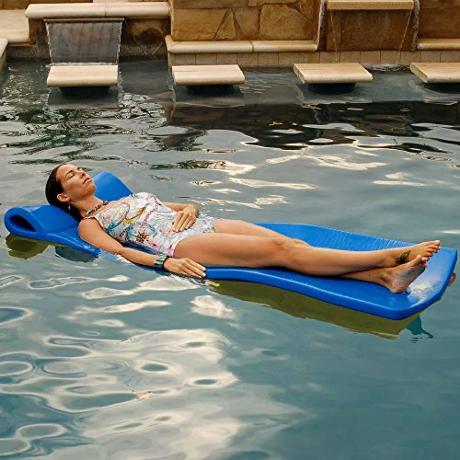 Texas Recreation Sunray Foam Pool Float for outdoor water fun, blue foam material with lightweight durability and comfortable s