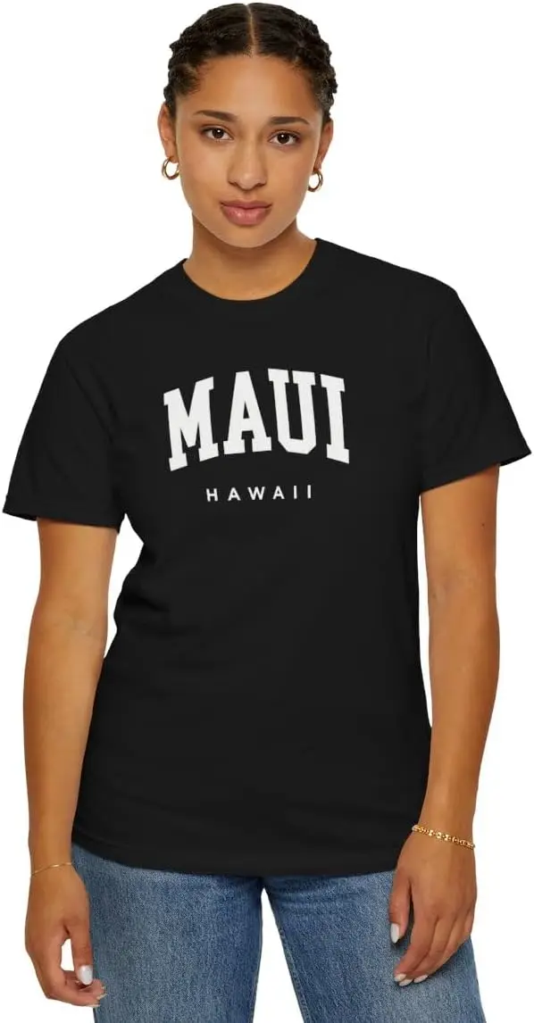 Maui Hawaii Adulto Unisex Colores cómodos Camiseta de manga corta