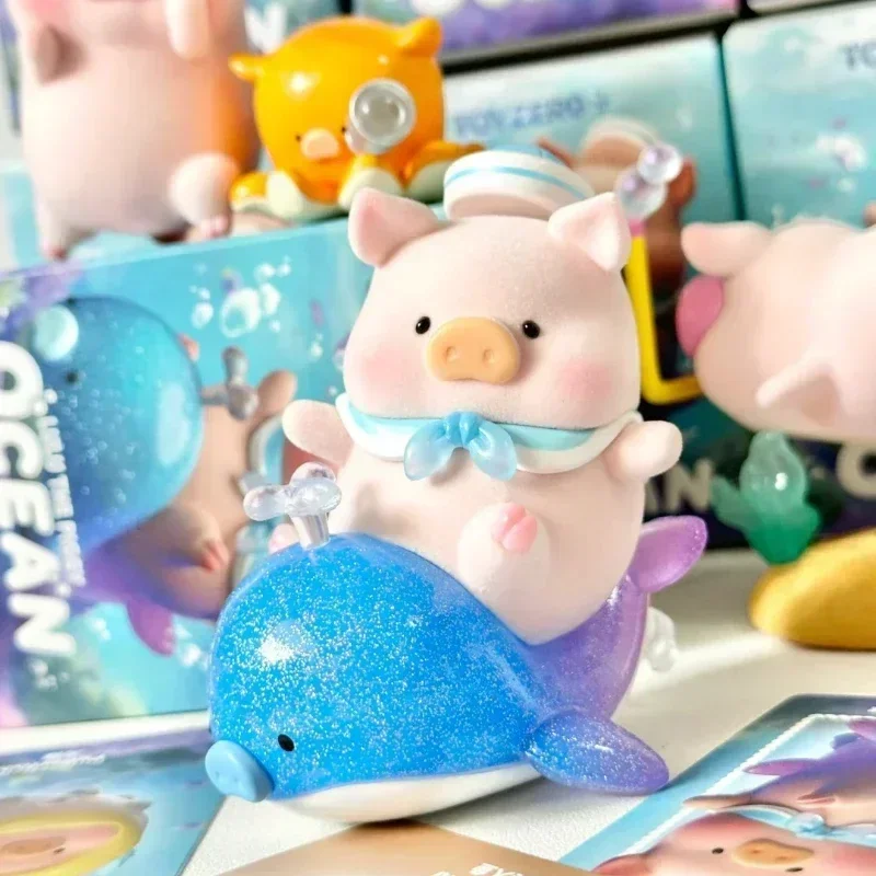 LuLu The Piggy Ocean Series Blind Box Figurine alla moda Giocattoli Kawaii Modello animale Sorpresa Regali per bambini Collezione di ornamenti