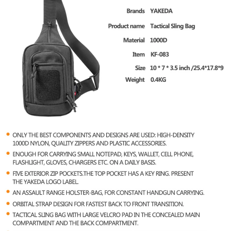 Tactical Shoulder Bags Military Gun Bag Climbing Hiking Shoulder Bags Travel Sling Chest Bags Male Adjustable Crossbody Pack