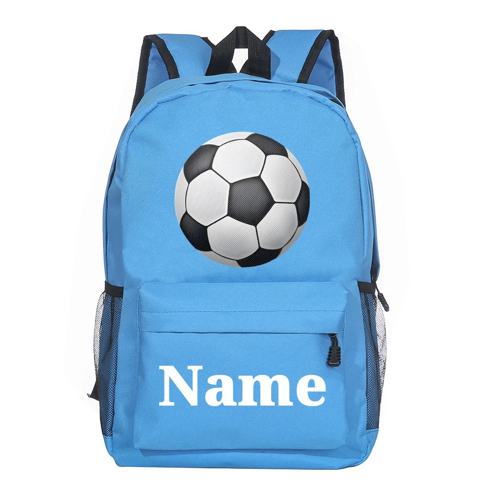 حقيبة مدرسية للأولاد مخصصة لكرة القدم مع اسم طباعة حقيبة ظهر الطالب حقائب الكمبيوتر المحمول في سن المراهقة هدية العودة إلى المدرسة #5