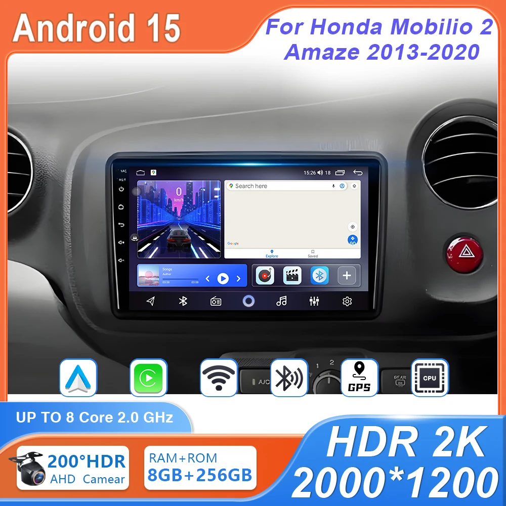 

Android 15 Auto Car Radio Stereo Navigation GPS Head Unit Multimedia Video Player 4G Carplay For Honda Mobilio 2 Amaze 2013-2020