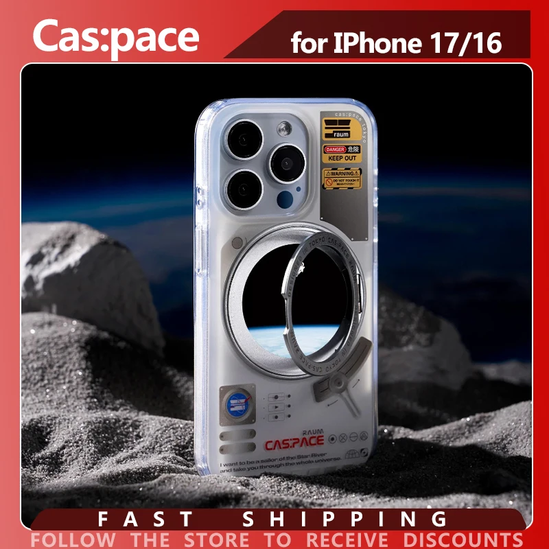 Cas:pace Space Capsule Pivot Magnetic Phone Case Frosted Magsafe Anti-fall Case for IPhone 17/16 Pro Max Wireless Charging Gift