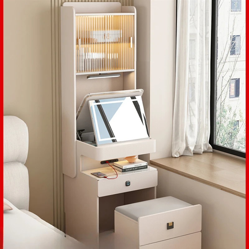 

Rock slab clamshell dresser, bedside table, integrated small bedroom, multi-functional dressing table, storage cabinet