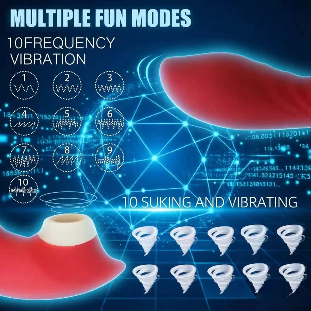 Vagina Sucking Vibrators 10 Speeds Dildo Oral Clit Nipple Clitoris Stimulator Sucker Vibrating Sex Toys for Woman Masturbation - view 5