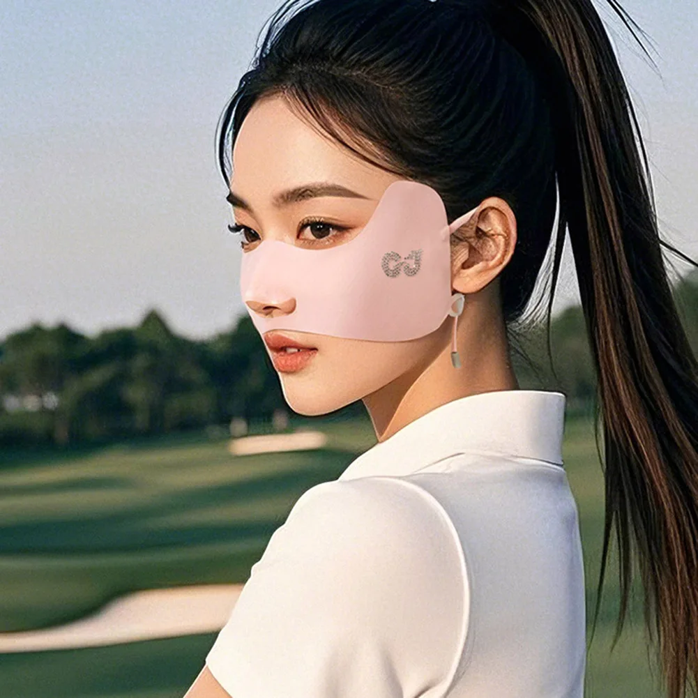 Sunscreen Mask Breathable UV Protection Mask Ice Silk Face Shield Summer Face Cover for Driving Cycling Running