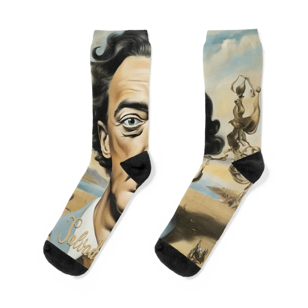 

Salvador Dali Socks hip hop man kawaii Children's Socks Male Women's man gift floral Women Socks Men's