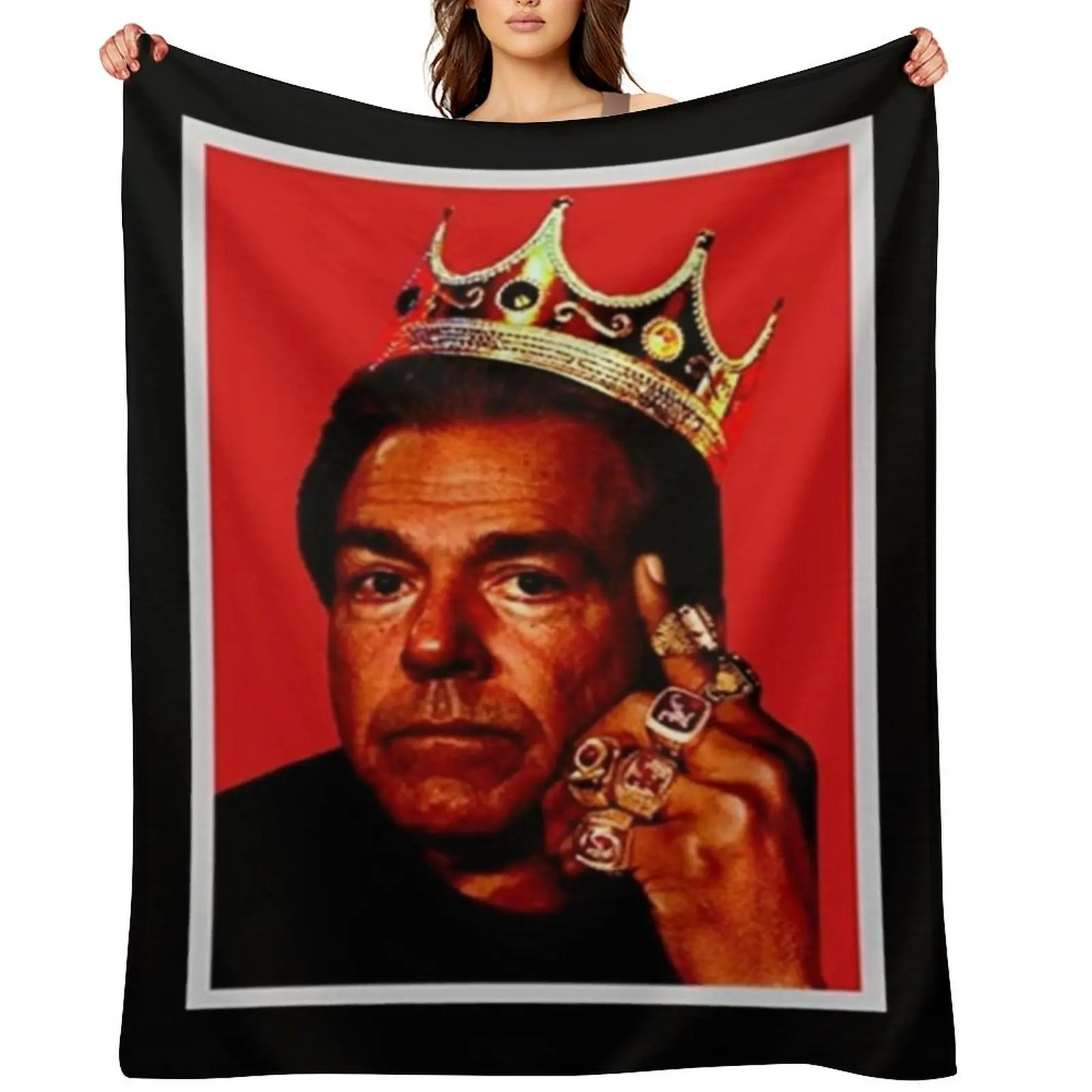

Nick Saban Rings Throw Blanket Summer Beddings Shaggy Baby blankets ands Blankets