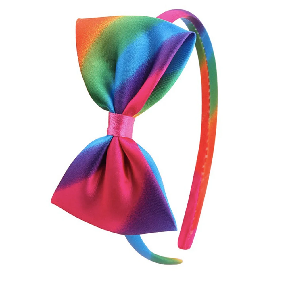 

6 Pcs Kids Hair Hoop Bow Knot Bands Children Headband Rainbow Clasps Cute Comfortable Birthday Photo Shoots Hair Care Styling