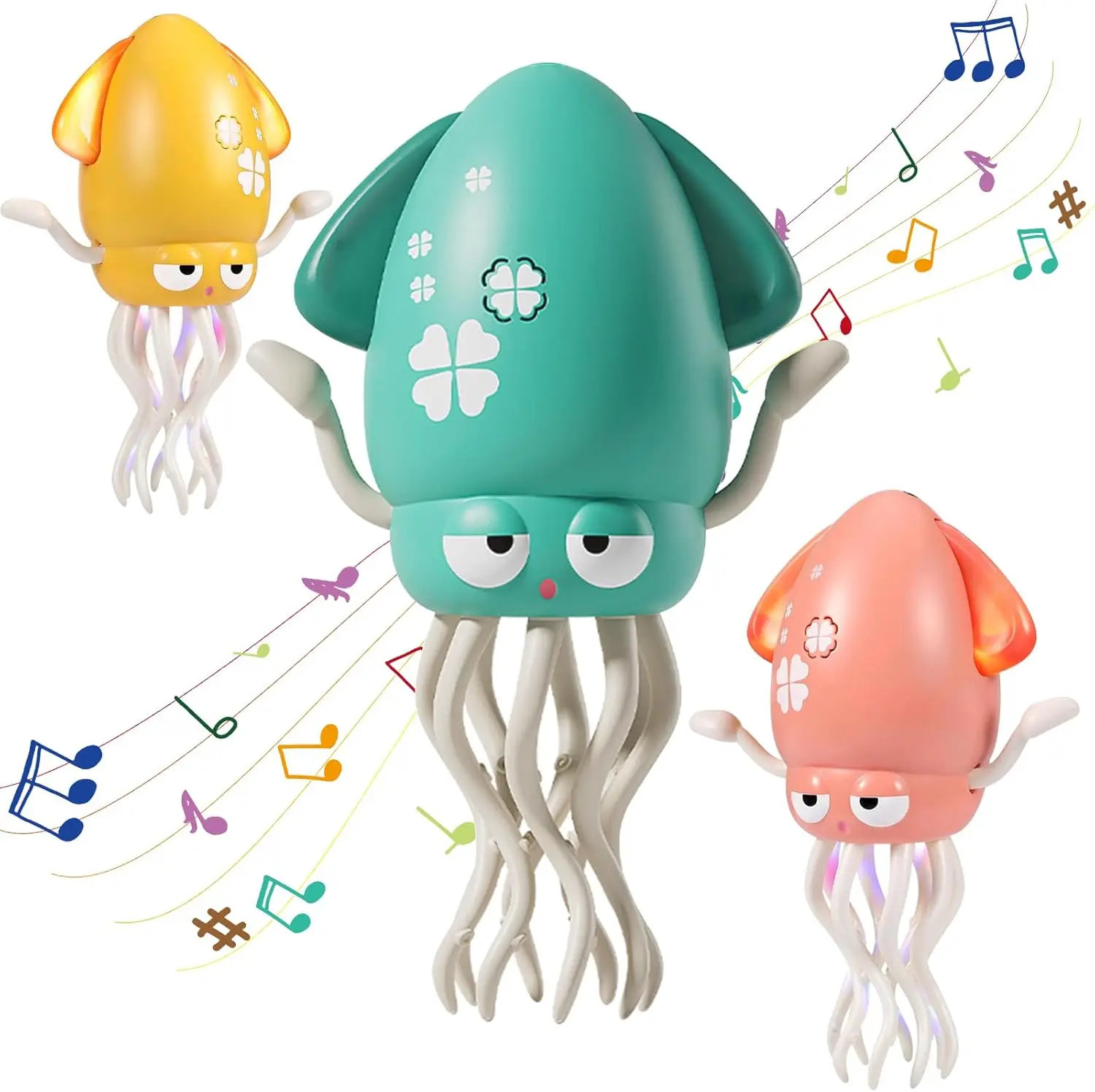 Electric Dancing Octopus Toy Kids Sound and Light Obstacle Avoidance Crawling Simulated Octopus Baby Fun Interactive Toys