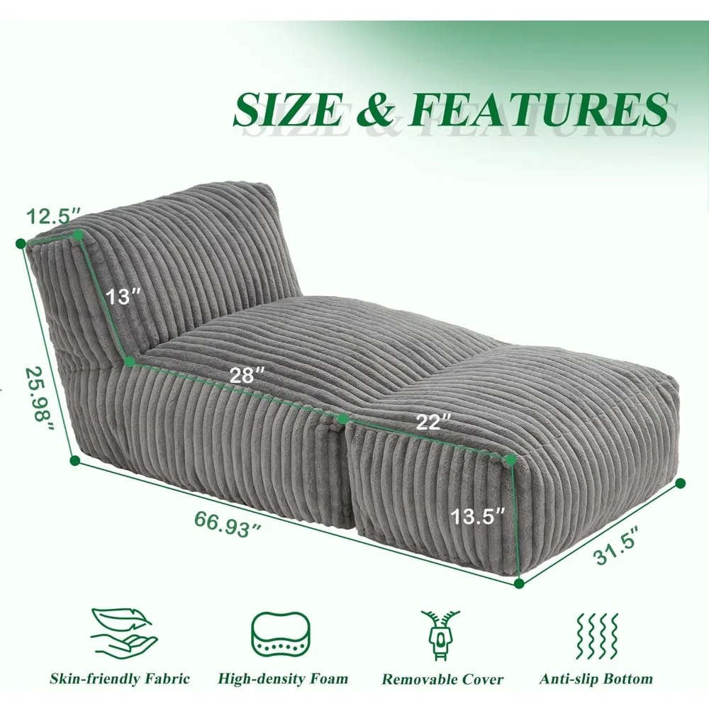 كرسي بين باج كبير للبالغين مع حشوة إسفنجية الذاكرة لغرفة المعيشة وصالة غرفة النوم #2