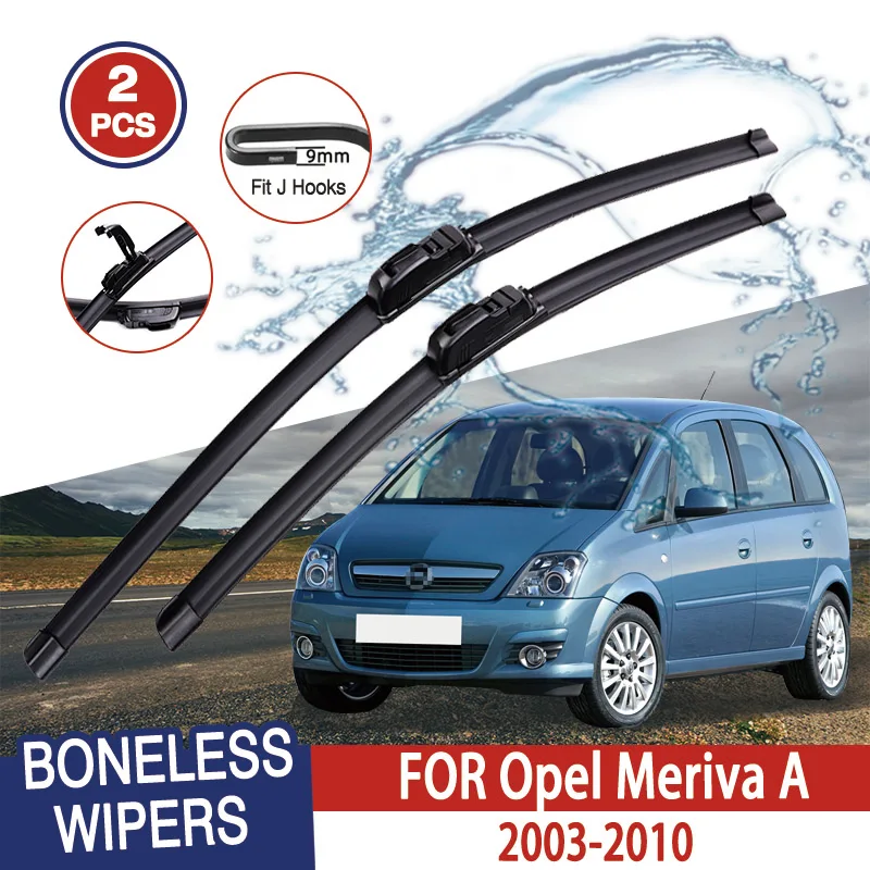 For Opel Meriva A 2003-2010 Car Wiper U-type Soft Rubber Boneless Wiper HD Quiet Durable Automotive Wiper 24\