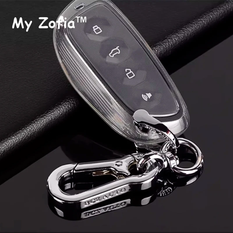 For Haval H9 2024 2025 New H9 Car Remote Key Case Keychain transparent translucency Cover Shell Protect Key Holder Accessories