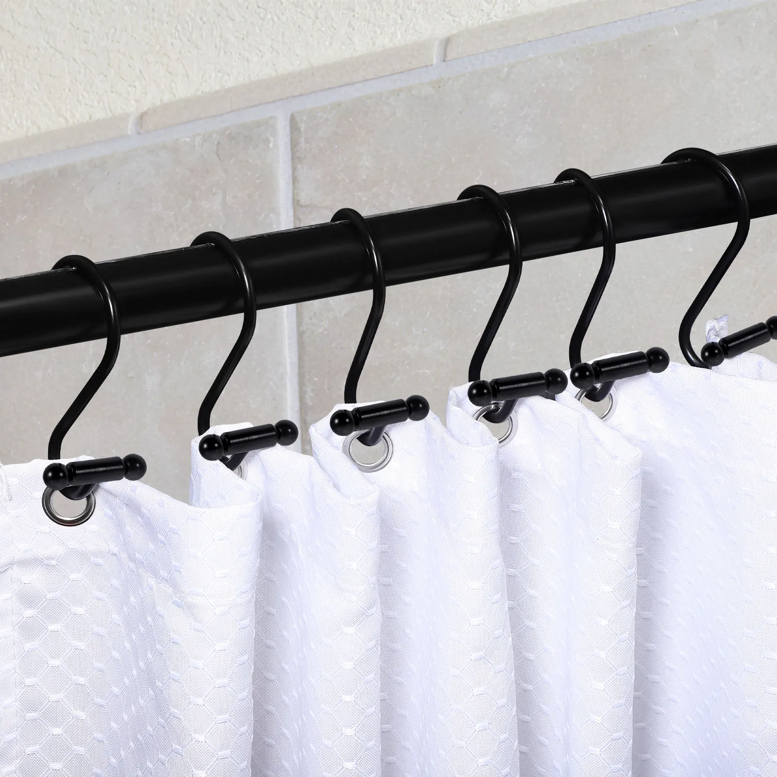 12 قطعة S على شكل الفولاذ المقاوم للصدأ دش الستار الشماعات سهلة التنظيف الحمام ديكور الستار شماعات الحمام السنانير للتعليق