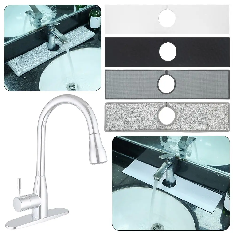 Kitchen Sink Splash Guard Faucet Absorbent Mat Microfiber Faucet Splash Catcher Countertop Protector for Kitchen Bathroom