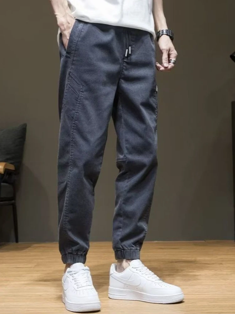 

​Men's Thickened Durable Work Style Denim Pants 100% Cotton Tapered Leg Loose Fit Big Size Spring Autumn Trendy Casual Trousers​