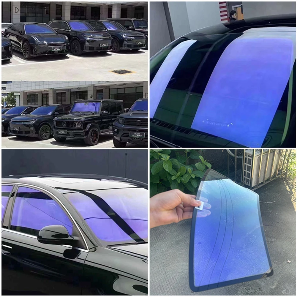 75x300CM Car Window Solar Film Purple Cheameleon Protection Scratch Resistant 75% VLT  Front Window Windscreen Solar Protection