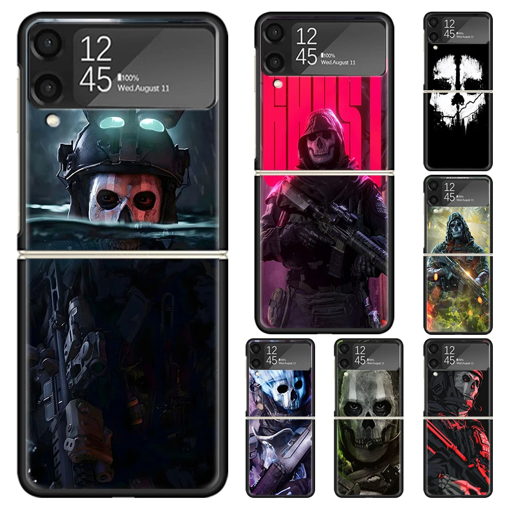 Call Of Game Duty 2 Hard PC Phone Case For Samsung Galaxy Z Flip 6 5 4 3 Black Cover ZFlip6 Flip5 Flip4 5G Foldable Print Cases