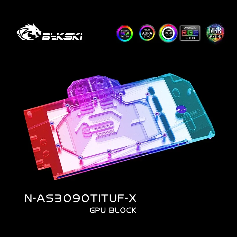 Imagem -05 - Bykski Gpu Bloco de Água para Asus Rtx3090ti-o24g-gaming Asus Rog-strix-lc Geforce Rtx3090ti-o24g-gaming Placa de Vídeo Vga Cooler