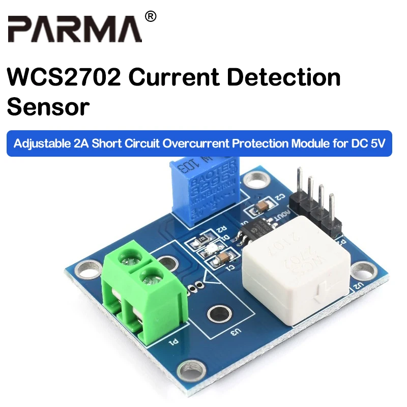 WCS2702 Current Detection Sensor Adjustable 2A Short Circuit Overcurrent Protection Module DC 5V Direct Current