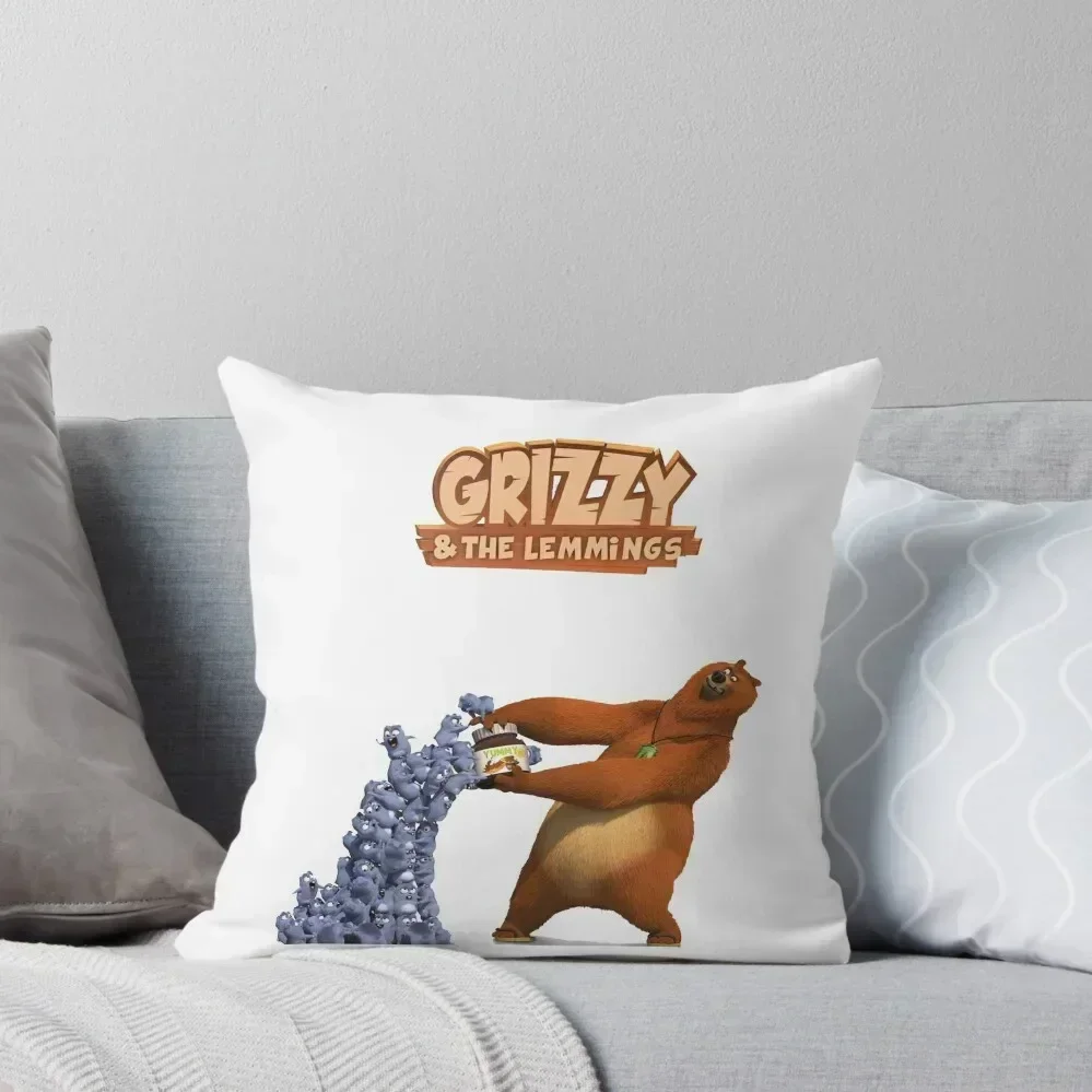 

grizzy and lemmings Throw Pillow Room decorating items Pillows Aesthetic covers for pillows pillow