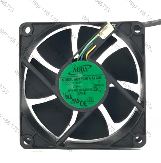 Tool PartsNew original AD0712UX-A7BGL 7025 7CM 12V 0.30A 4-wire PWM speed regulation computer chassis CPU cooling fan